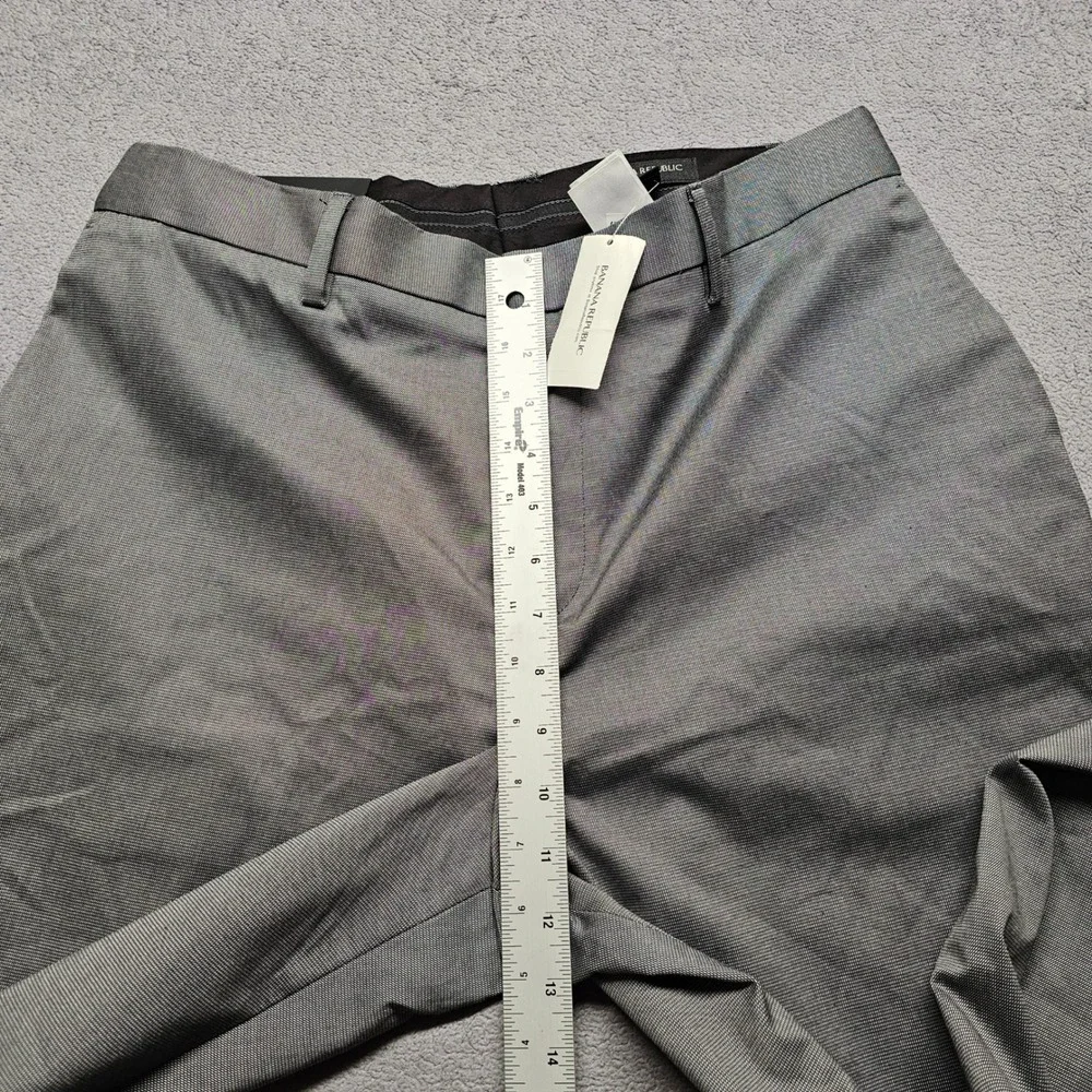 NWT Banana Republic Mens Slim Fit Gray Non-Iron Stretch Cotton Dress Pants 36x32